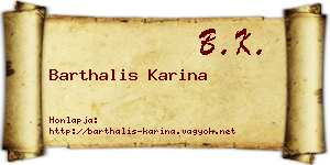 Barthalis Karina névjegykártya